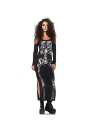 Buy ๐งจ Leg Avenue Side Slit Skeleton Cold Shoulder ๐ Dress Fancy ๐ Dress Costumes ๐ฏ 1 Leg Avenue Side Slit Skeleton Cold Shoulder Dress Fancy Dress Costumes