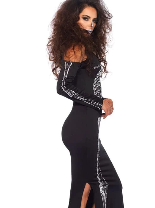 Buy ๐งจ Leg Avenue Side Slit Skeleton Cold Shoulder ๐ Dress Fancy ๐ Dress Costumes ๐ฏ 2 Leg Avenue Side Slit Skeleton Cold Shoulder Dress Fancy Dress Costumes