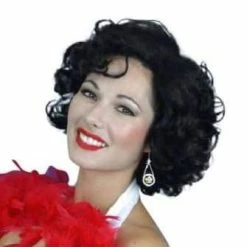 JD Party Silver Screen Star Black Wig