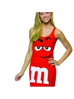 CMA Fancy Dress Costumes Red M&M Tank Dress