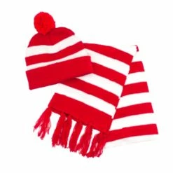 JD Party Wheres Wally? Scarf & Beanie Set Womens Costumes