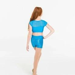 Studio 7 Dancewear Attitude Sequin Crop Top | Turquoise